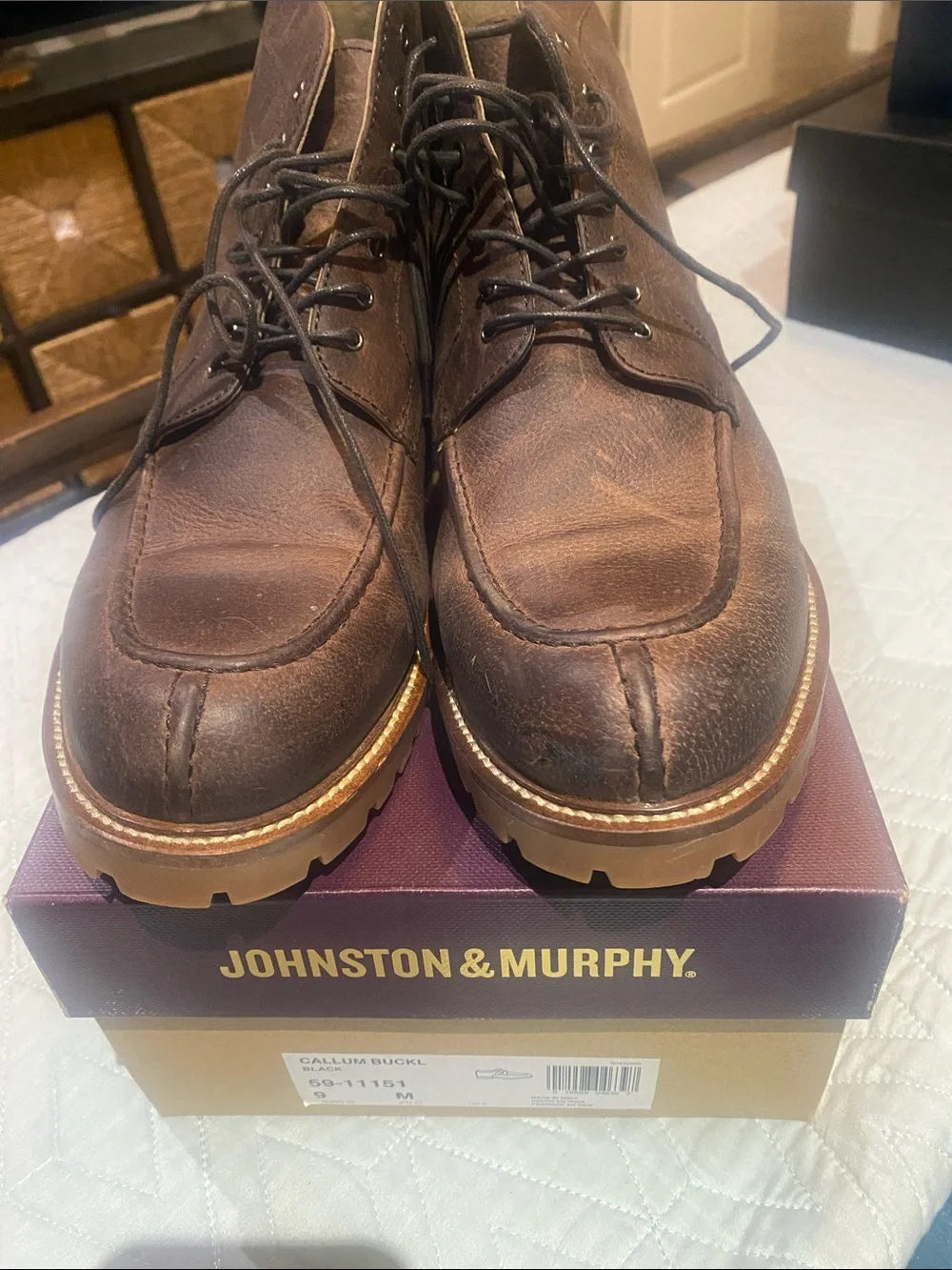 Johnston & Murphy Brown Leather Chukka Moc Toe Boots